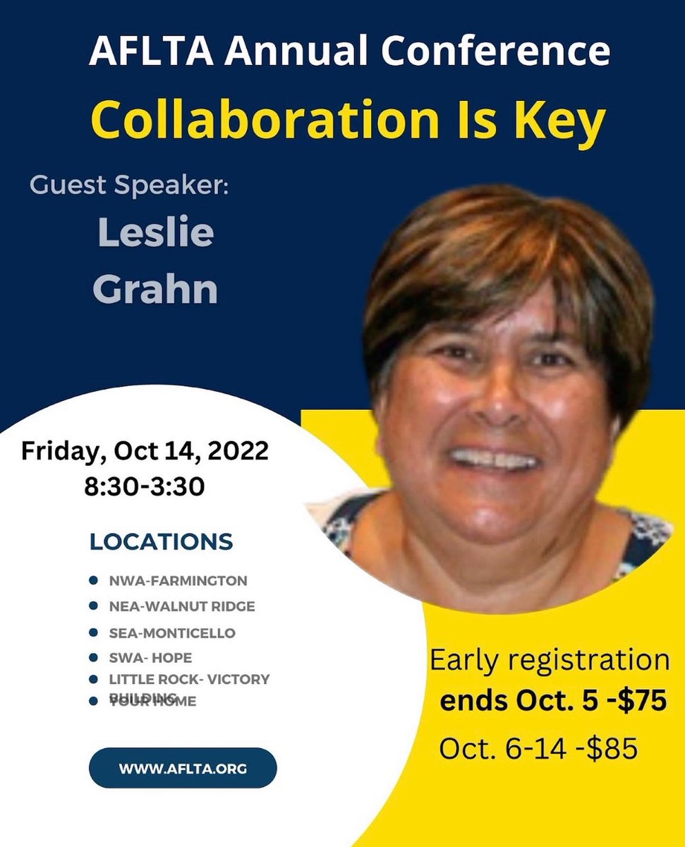 AFLTA1's tweet photo. Wow! There are only 11 days left before the conference.  Be sure to join and to register before October 5 in order to get the early registration discount for the conference. 
Hope to see you there! https://t.co/oURb00Htp2