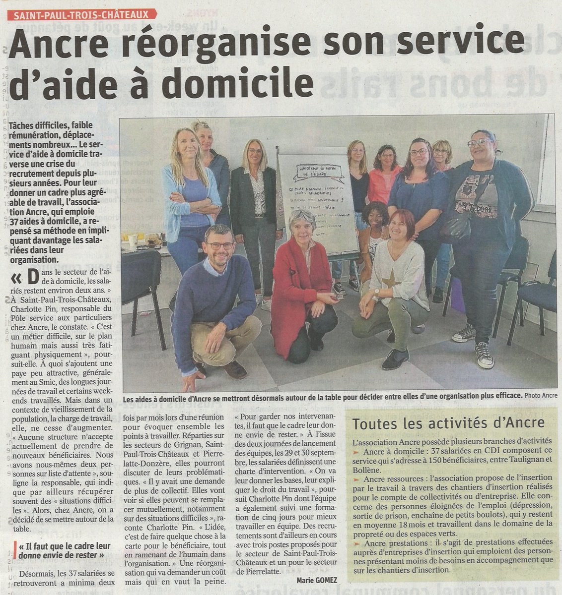 C'est parti pour les équipes collaboratives !
L’organisation évolue et les intervenant(e)s de l'aide à domicile y gagnent : + d'autonomie, + de temps dédié au travail collectif. 
Une nouvelle approche du métier de l'aide à domicile et de belles perspectives pour les équipes !