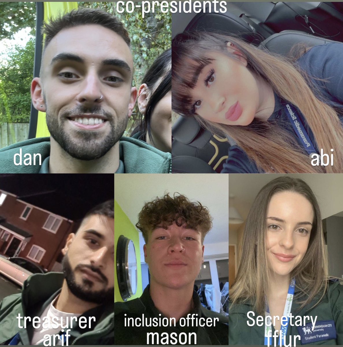 BCUParaSoc's tweet photo. welcome to BCU ParaSoc! We aim to provide CPD tailored to your practice, great social events and a support next work to help you ace uni! Contact us anytime on here, or email: parasoc@bcusu.com

Meet your 2022-23 ParaSoc team: https://t.co/kyuOQVH0ks