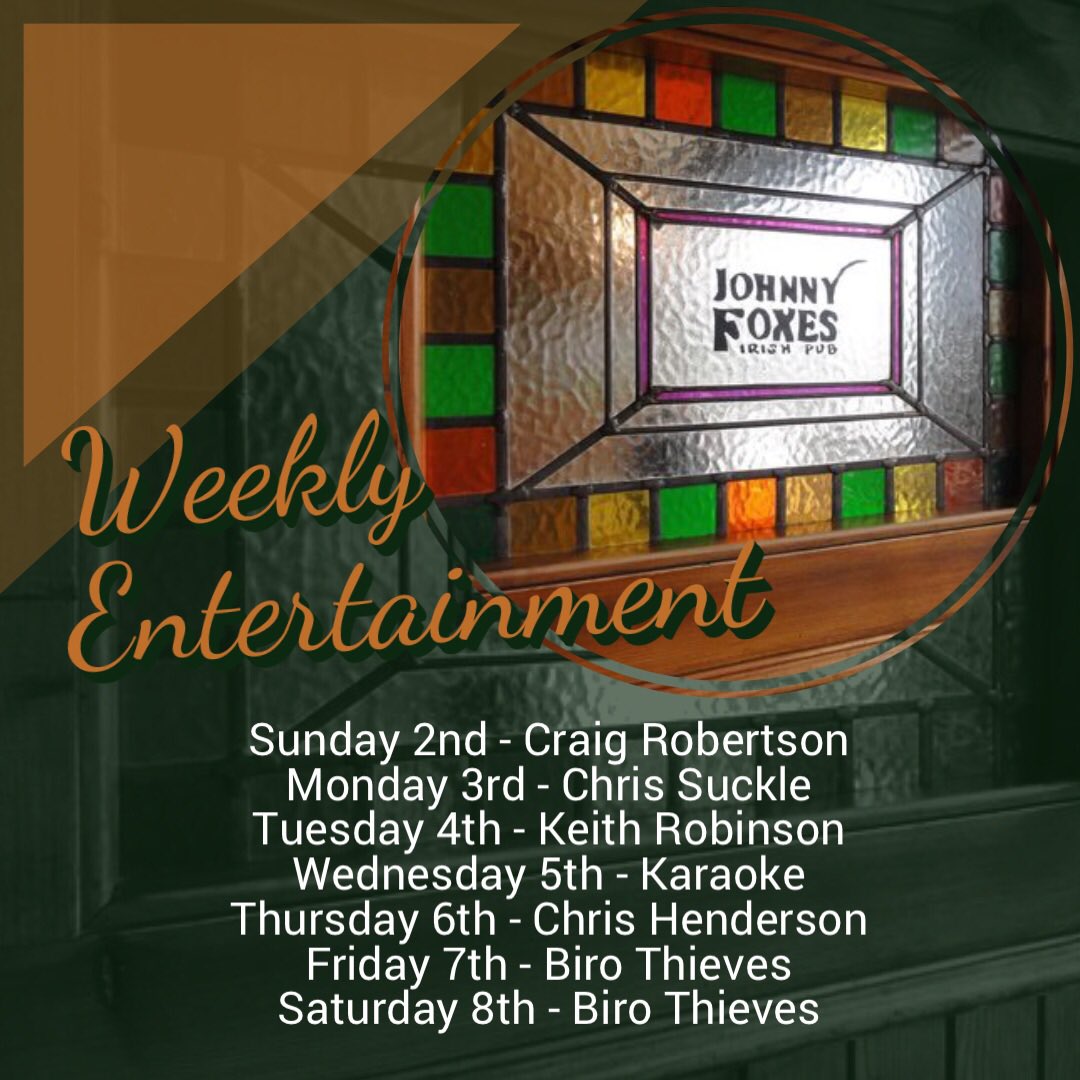 Come see us for cracking live music any night of the week 🦊
#johnnyfoxes