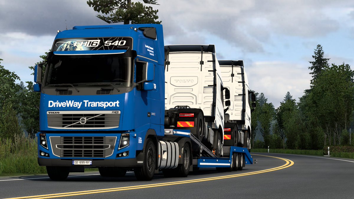 drivewaygroupas's tweet photo. 📈 Company Update
Transporting NEW TRUCKS to our Headquarters! But firs we'll need to paint our paint job on them!
#ETS2 @SCSsoftware https://t.co/5j15xh1Wjy