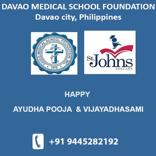 stjohnsdavao's tweet photo. Wishing you success and pleasure in whatever you do on this unique day, as we celebrate valor and courage, the triumph of good over evil. Happy Ayudha Puja to you.

#StJohnsEDUCARE 
#mbbsinphilippines 
#studymbbsinphilippines
#Dmsf 
#davaomedicalschoolfoundation🇵🇭 https://t.co/czxQBTfh9X