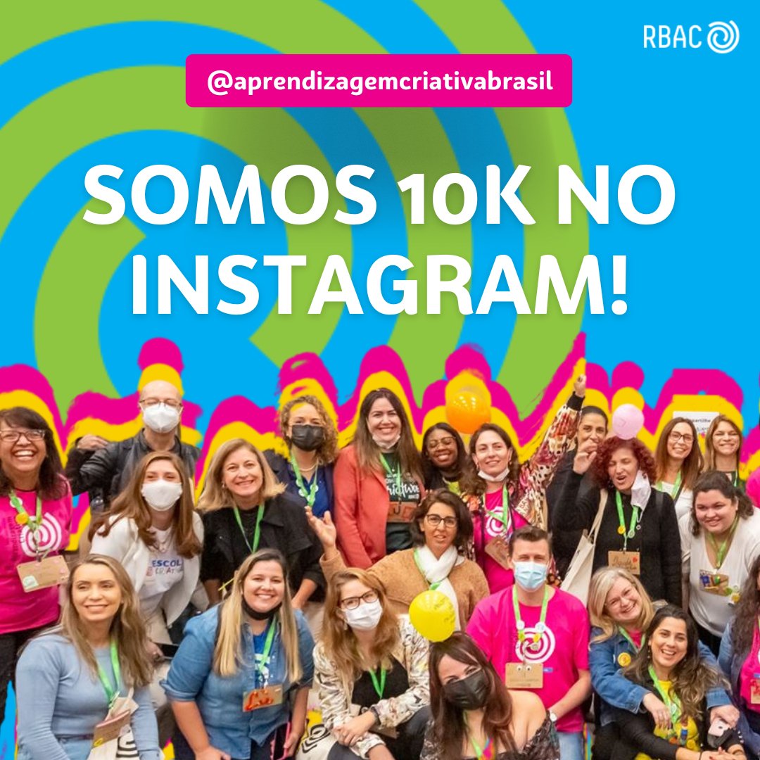 RedeBdeAC's tweet photo. Somos muitos. Estamos nos 4 cantos do país. Somos educadores, artistas, estudantes, pesquisadores, empreendedores e tomadores de opinião. 💚 E hoje, somos 10 MIL NO INSTAGRAM!

💚  Junte-se a nós @aprendizagemcriativabrasil 

#rbac #aprendizagemcriativa https://t.co/NZPQ6xWWeH