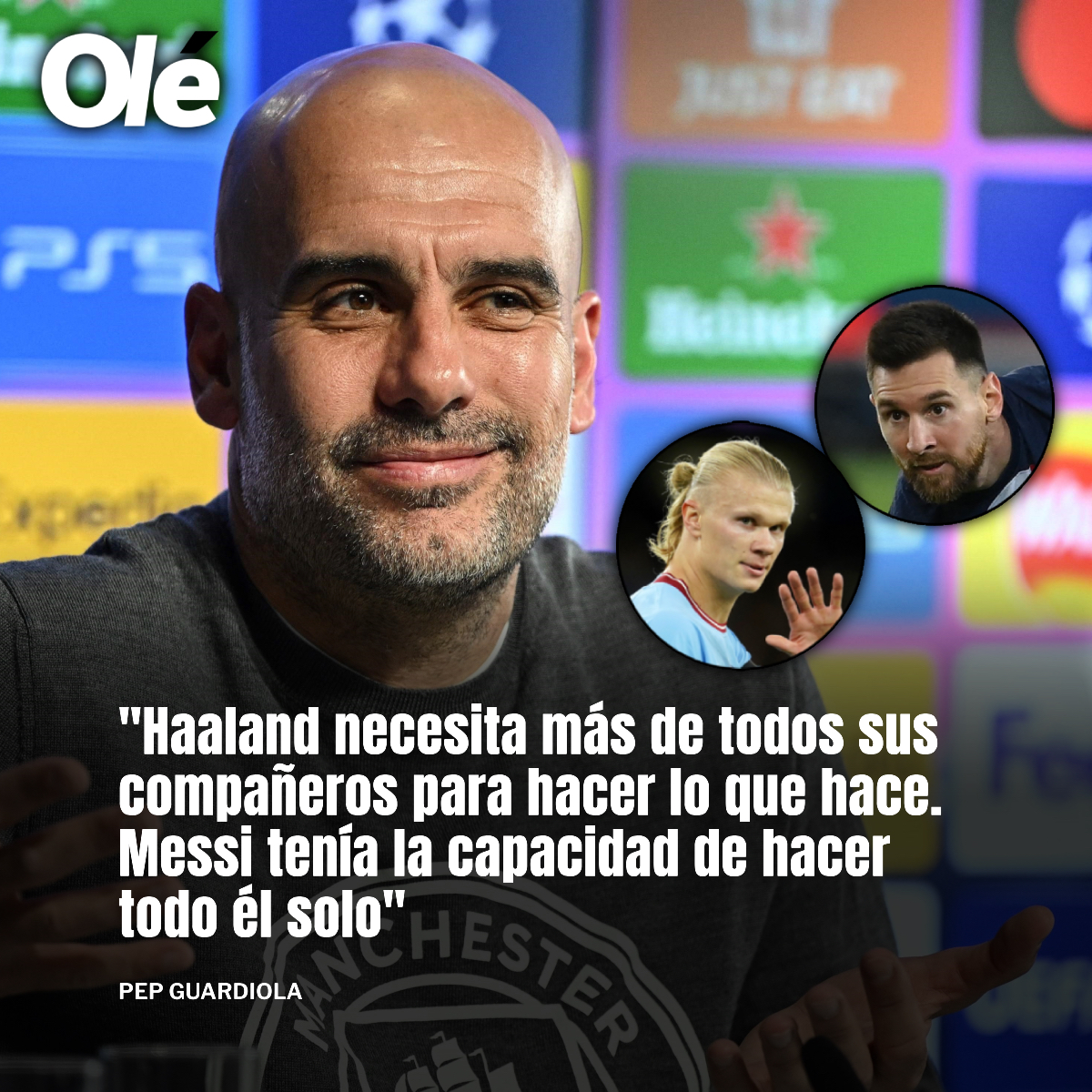 ¿La diferencia entre Haaland y Messi? Pep la tiene clarita 😉🇦🇷

👏🏻 El DT del City tiró un tremendo elogio para Leo al compararlo con el noruego, que atraviesa un presente descomunal