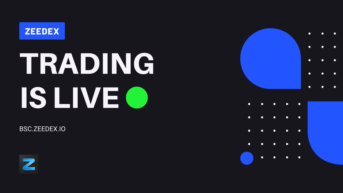 🔥Trading is LIVE 🔥

➡️Go and trade your favorite tokens now with 0 gas fees!

👉 BSC.ZEEDEX.IO

#BNBChain #BinanceSmartChain 
<a href="/BNBCHAIN/">BNB Chain</a>