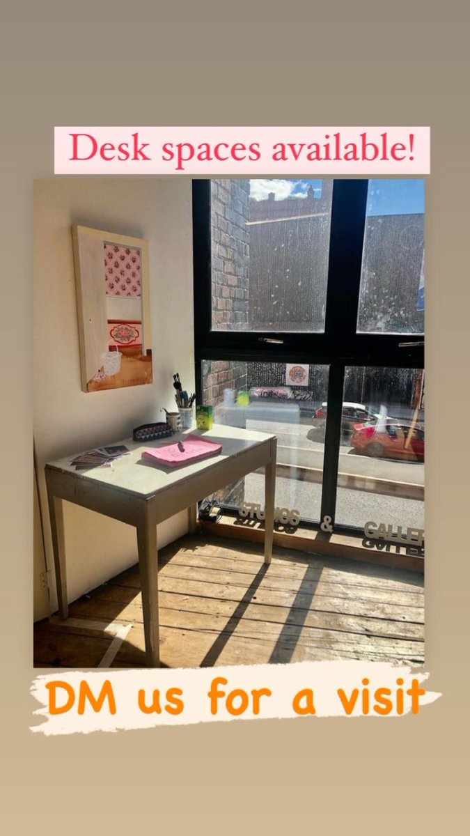 Desk spaces with natural light available at Arena. Perfect for designers, illustrators, clean work… Please email to have a look and for more details - info@arenastudiosandgallery.com