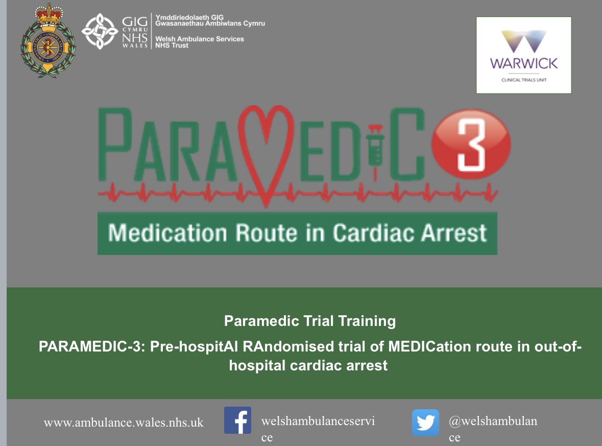 Glad to be part of the role out of Paramedic3 within North Wales @WelshAmbulance @warwickuni #NorthWales #prehospitalresearch