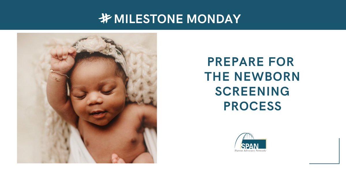 #MilestoneMonday: Newborn screening is important for the first few days of your baby's life. To be better prepared and know what questions to ask your doctor, Baby's First Test offers resources to new and expecting parents. Learn more: babysfirsttest.org/newborn-screen… 

#ActEarly #SPAN