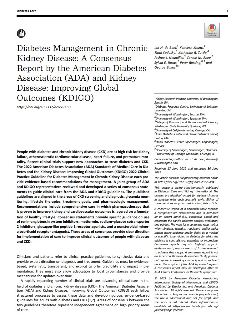 Edgar V. Lerma 🇵🇭 (@edgarvlermamd) on Twitter photo Diabetes Management in CKD: A Consensus Report by <a href="/AmDiabetesAssn/">American Diabetes Association</a> & <a href="/goKDIGO/">KDIGO</a> <a href="/DiabetesCareADA/">Diabetes Care, a research journal of the ADA 🌟</a> ca. 2022 #Nephpearls
H/T <a href="/deboerih/">Ian de Boer</a> <a href="/gbakris/">george bakris</a> <a href="/KatherineTuttl8/">Katherine Tuttle</a> <a href="/P_Rossing/">Peter Rossing</a> <a href="/sylviaerosas/">Sylvia Rosas,MD,MSCE</a> <a href="/JoshuaNeumiller/">Joshua Neumiller</a> <a href="/ConnieMRhee/">Connie Rhee</a> <a href="/kamleshkhunti/">Prof Kamlesh Khunti</a>
👉 pubmed.ncbi.nlm.nih.gov/36189689/ Diabetes Management in CKD: A Consensus Report by <a href="/AmDiabetesAssn/">American Diabetes Association</a> & <a href="/goKDIGO/">KDIGO</a> <a href="/DiabetesCareADA/">Diabetes Care, a research journal of the ADA 🌟</a> ca. 2022 #Nephpearls
H/T <a href="/deboerih/">Ian de Boer</a> <a href="/gbakris/">george bakris</a> <a href="/KatherineTuttl8/">Katherine Tuttle</a> <a href="/P_Rossing/">Peter Rossing</a> <a href="/sylviaerosas/">Sylvia Rosas,MD,MSCE</a> <a href="/JoshuaNeumiller/">Joshua Neumiller</a> <a href="/ConnieMRhee/">Connie Rhee</a> <a href="/kamleshkhunti/">Prof Kamlesh Khunti</a>
👉 pubmed.ncbi.nlm.nih.gov/36189689/