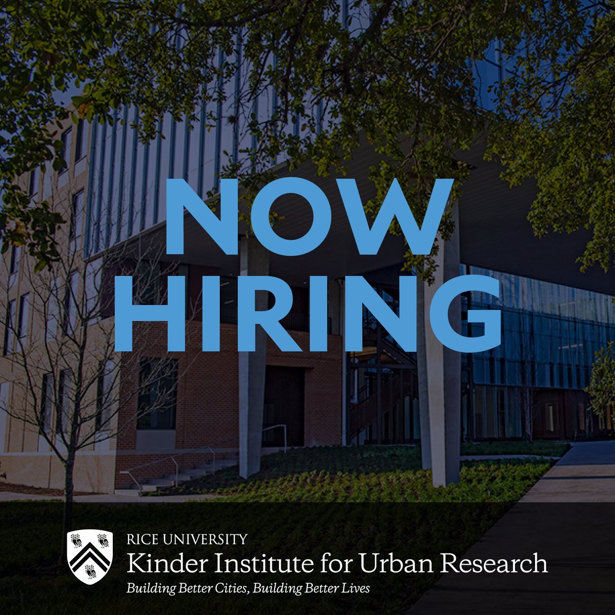 RiceKinderInst's tweet photo. Job alert: We are hiring a Digital Content Specialist to help execute our social media strategy and support other communication and outreach efforts. Apply here: https://t.co/a9f2AZ4ql5 https://t.co/SLiUusuDo1