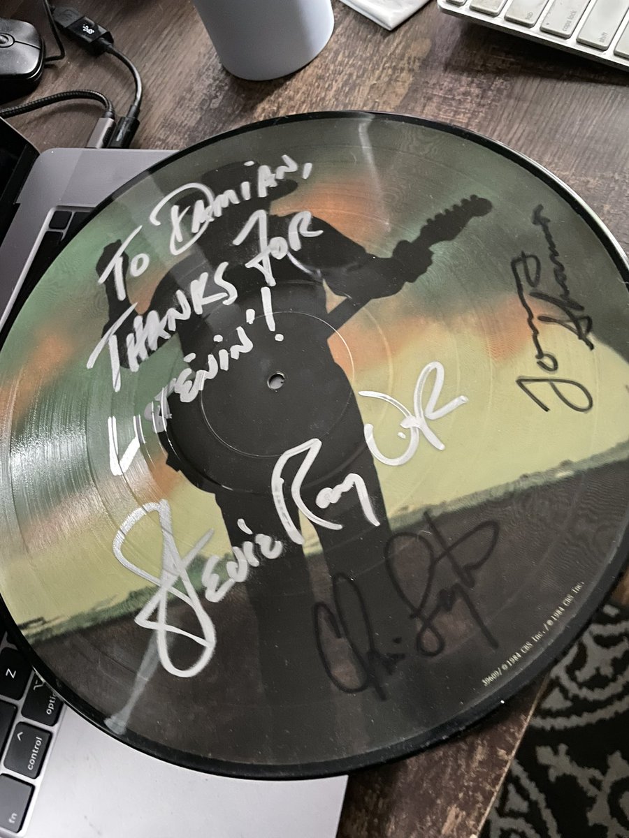 Hey, it’s SRV’s birthday. He, Chris and Tommy signed this for me in 1984 at Tower Records in NYC.