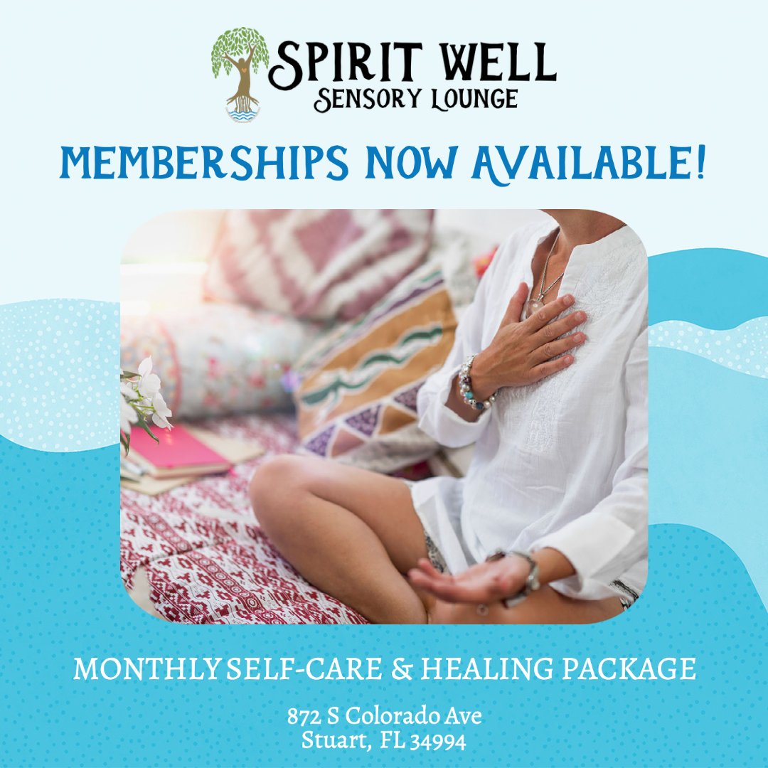 SpiritWellSL's tweet image. Introducing Memberships at Spirit Well Sensory Lounge! 🧡✨

We would like to offer you one more reason to visit our peaceful space!

✨Free Prana Session with Amy Spicer to the first 20 members!✨

Call 772-888-2576 or stop in to inquire.

#spiritwell #consciouscommunity