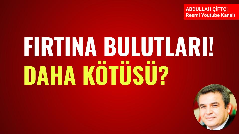 Arkadaşlar

Fırtına bulutları!
Daha kötüsü?

Detaylar Youtube kanalımda video sohbetinde
youtube.com/watch?v=IYLBqo…