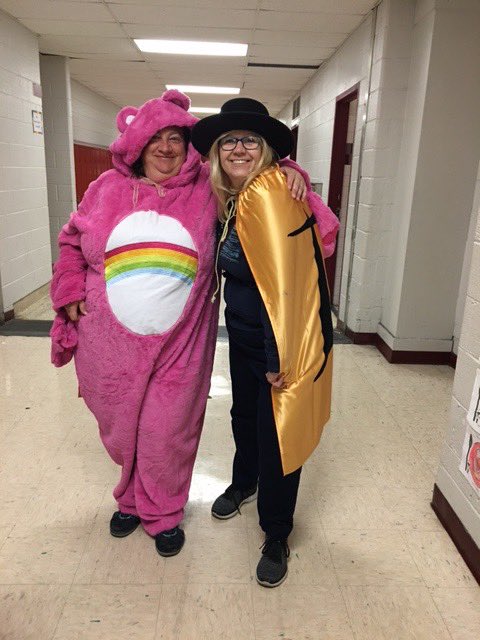 CVille_AP's tweet photo. Superhero Day for Spirit Week!  Here are 2 of our superhero teachers! #cmstrojanpride #csd_allmeansall https://t.co/kV5SZQ0CPR