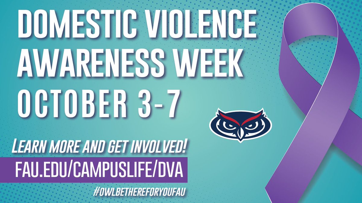 FAUPD's tweet photo. This week is #domesticviolenceawareness week at #FAU. Visit https://t.co/75ksjp4b3R for the schedule of events. https://t.co/mtfJhBD0ZN