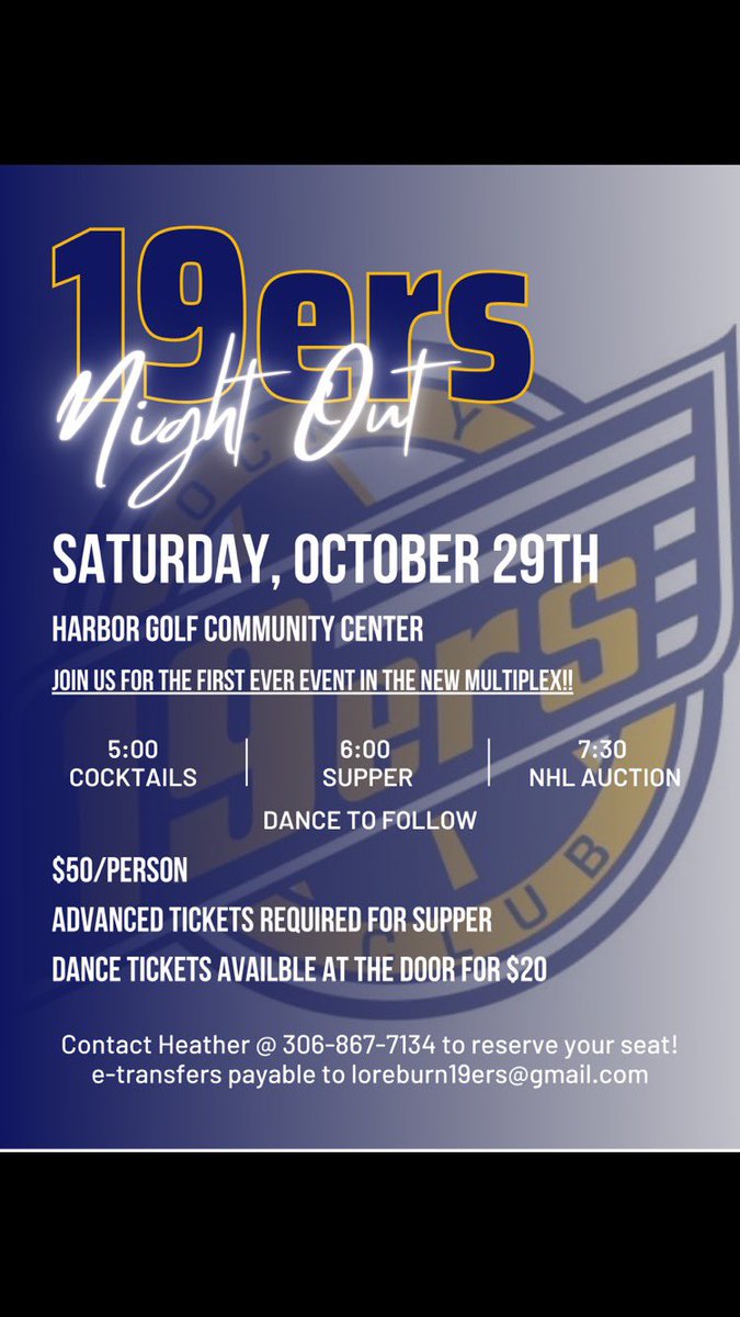 19ershockeyclub's tweet photo. Get your tickets for what will be a fun evening. https://t.co/CDjtgr0vBq