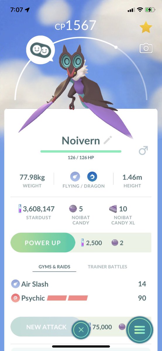 cfoxrun1's tweet photo. Guess who finally got 400 Noibat candies! #PokemonGO #noibat #noivern #pokemongoevolution https://t.co/oBAW6CaGGm