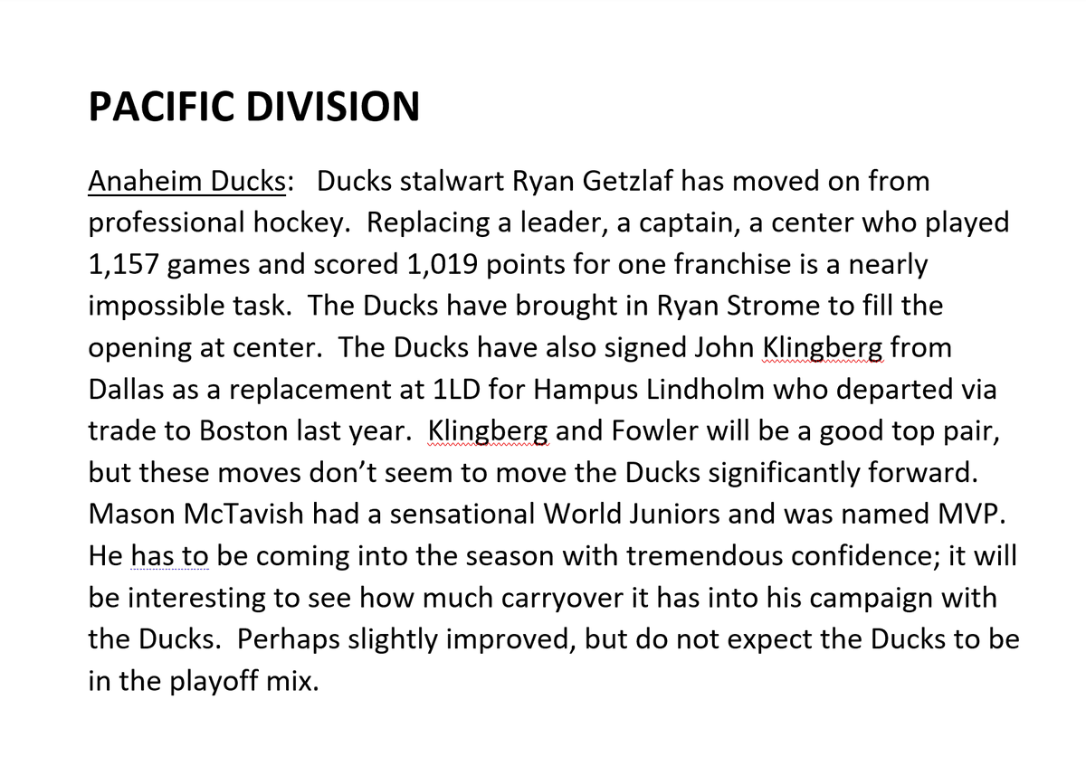 PatrickCaraher's tweet photo. There's a brand spanking new #NHL season afoot! I'm excited and I wrote about it. All 32 teams and over the next 8 days until opening night I will be posting my preview of 4 teams/day. #NHLPreview So starting with the Pacific Division, I give you the Anaheim Ducks: https://t.co/ajmQZASxEh