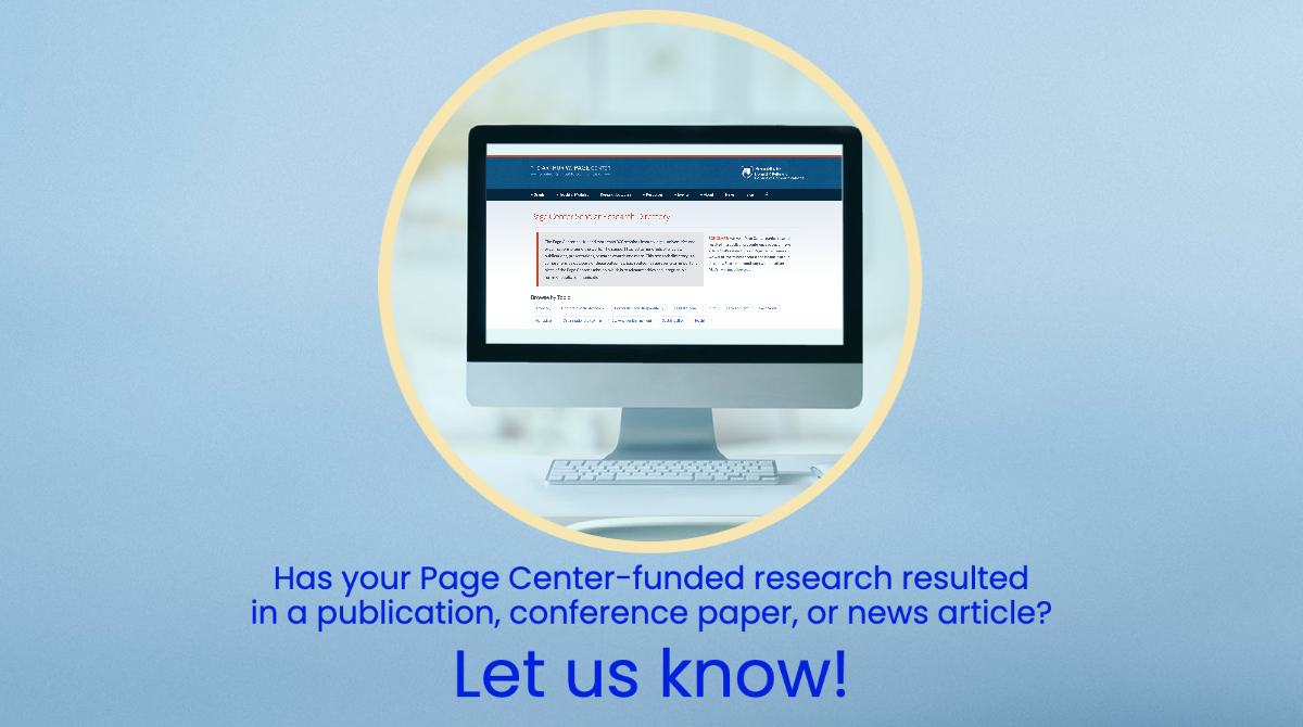 Scholars, we want to make sure your research successes are recorded in our new Scholar Research Directory. Let us know about your articles, publications, presentations and research awards.
More info: bellisario.psu.edu/page-center/re…