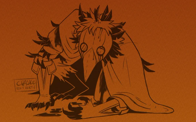 [#goretober2022 #goretobervae2022]prompt 3. transformationmore of a tame one, this time with my guy wilhelm who in his own universe turns into a crow monster 