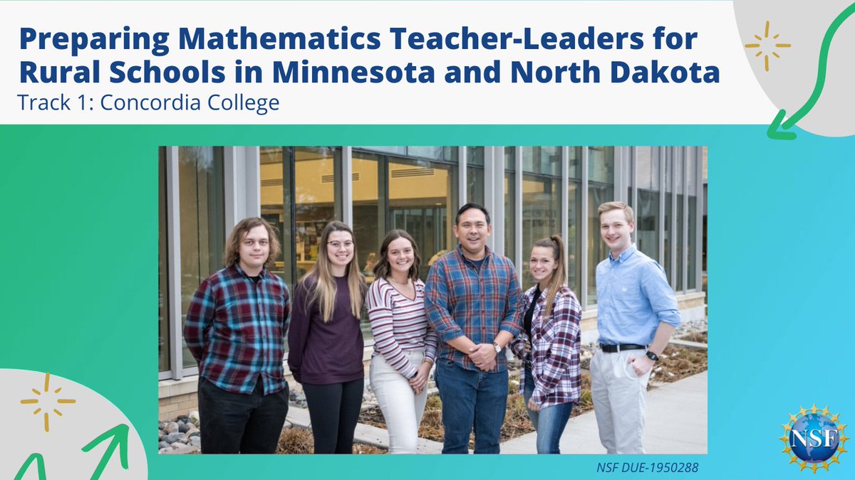 .<a href="/Concordia_MN/">Concordia College</a> received an <a href="/NSF/">U.S. National Science Foundation</a> Noyce Track 1 award in 2020 and is working to prepare math teachers for rural schools! Learn more about their work, here: bit.ly/3QlZB8r #NoyceAt20