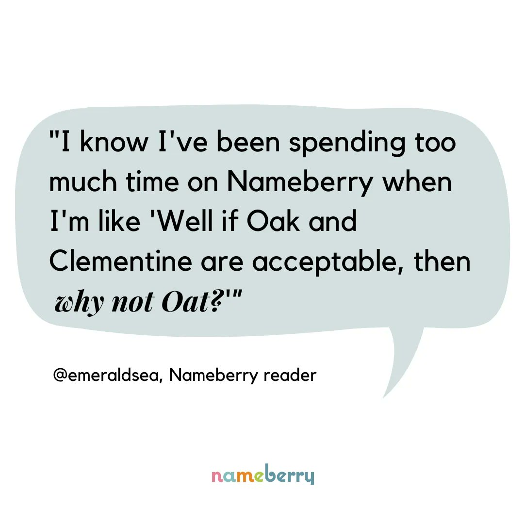 nameberry's tweet image. Why not Oat? (tbh, we kind of love it for a dog)

via emeraldsea in the forums — check out more Nameberry memes: buff.ly/3rsnAJ2 

#babynames #uniquenames #naturenames