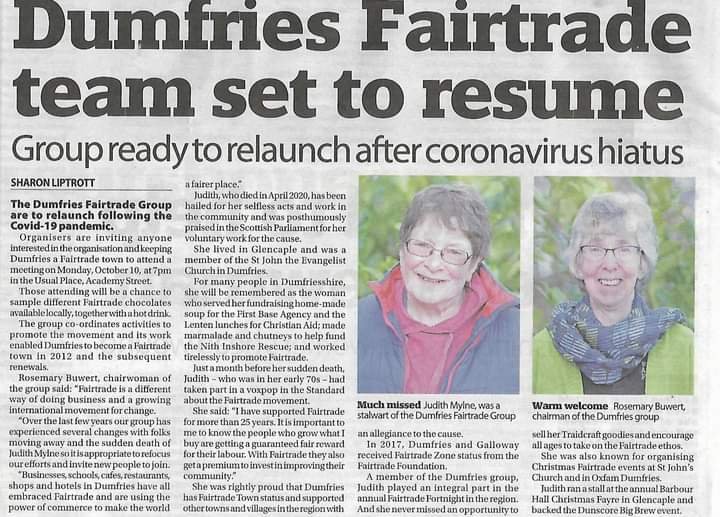 Great article in Friday's Dumfries and Galloway Standard about our event next Monday