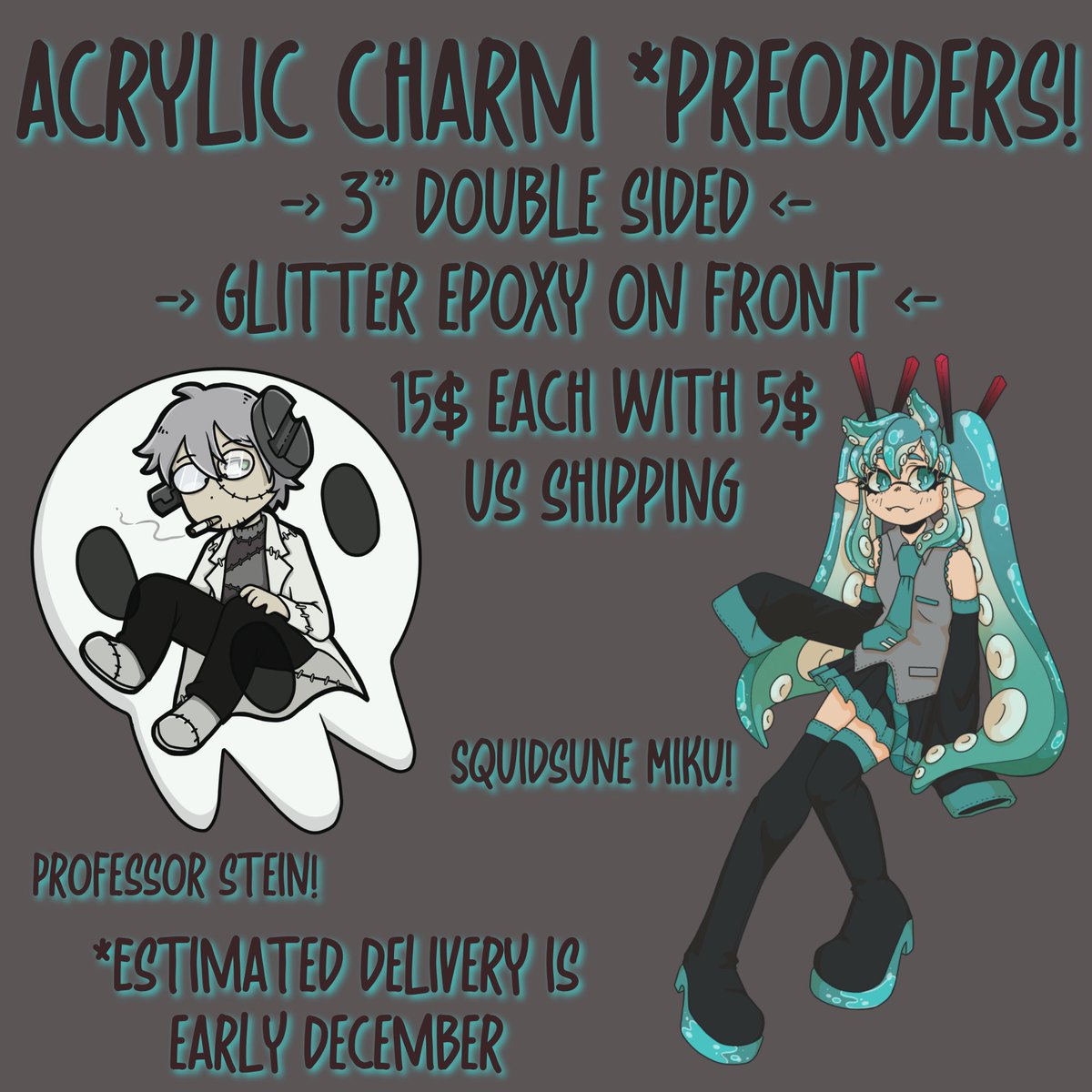 chramdander's tweet photo. Official preorder post! These are available for purchase via DM or through my Etsy, and preorders are going to be open until Nov. 1st!!
#hatsunemiku #professorstein #souleater #souleaterstein #vocaloid #splatoon #splatoon3 #squidsunemiku #anime https://t.co/2KLYhdWbkp