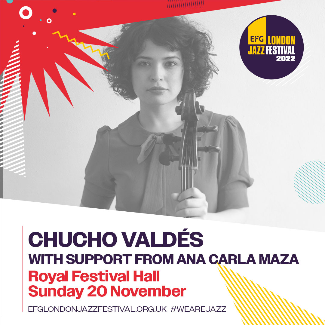 From one generation to the next, joining @chuchovaldes will be cellist, vocalist and composer @Ana_CarlaMaza who at only 5-years old began to play the piano, taught by Chucho's own sister, Miriam Valdés. 📆 Sun 20 Nov 📍Royal Festival Hall BOOK NOW: efglondonjazzfestival.org.uk/events/chucho-…