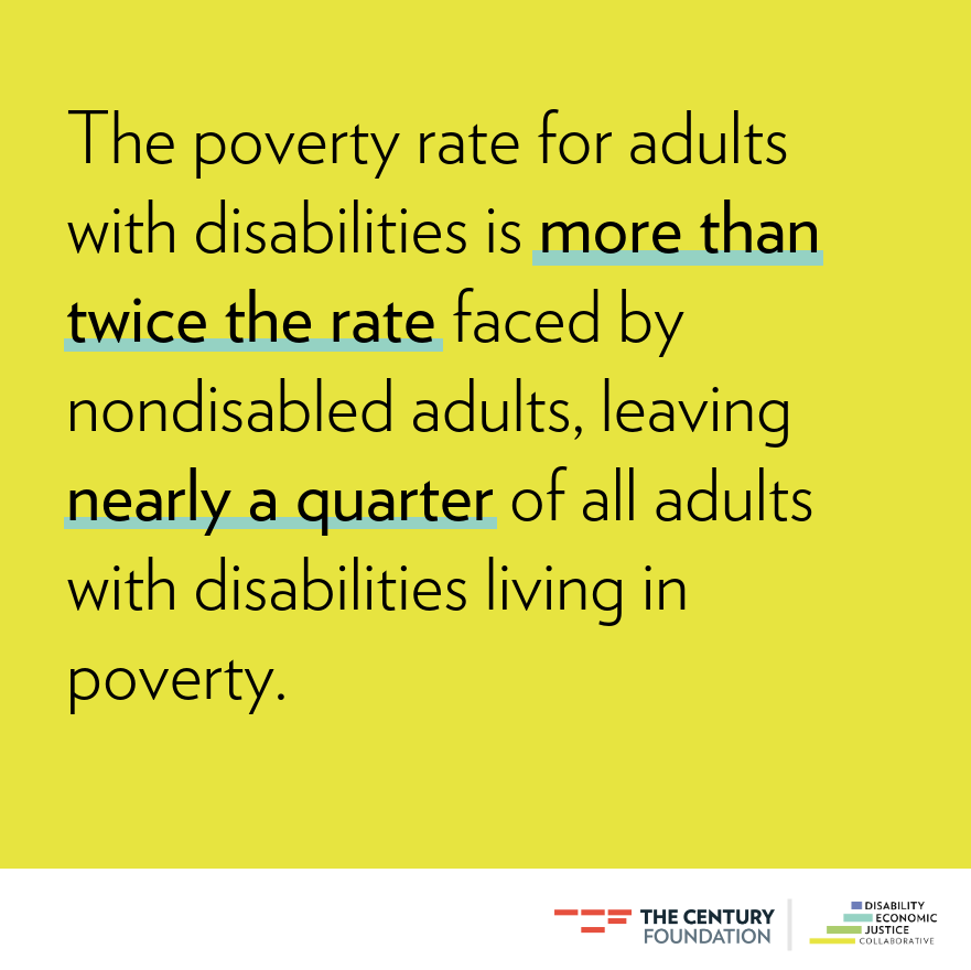 DEJCollab's tweet photo. Fact: Disabled people experience poverty at nearly twice the rate of non-disabled people.

Barriers to employment—including denial of reasonable ADA accommodations, biases in hiring, &amp; a lack of accessibility—prevent disabled people from reaching true economic equity. #NDEAM https://t.co/LxIHRNpnVl