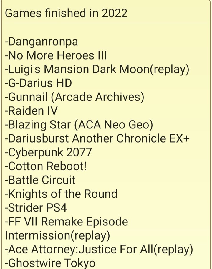 🎮mattmanver2🎮 on Twitter "Games finished in 2022 list updated with