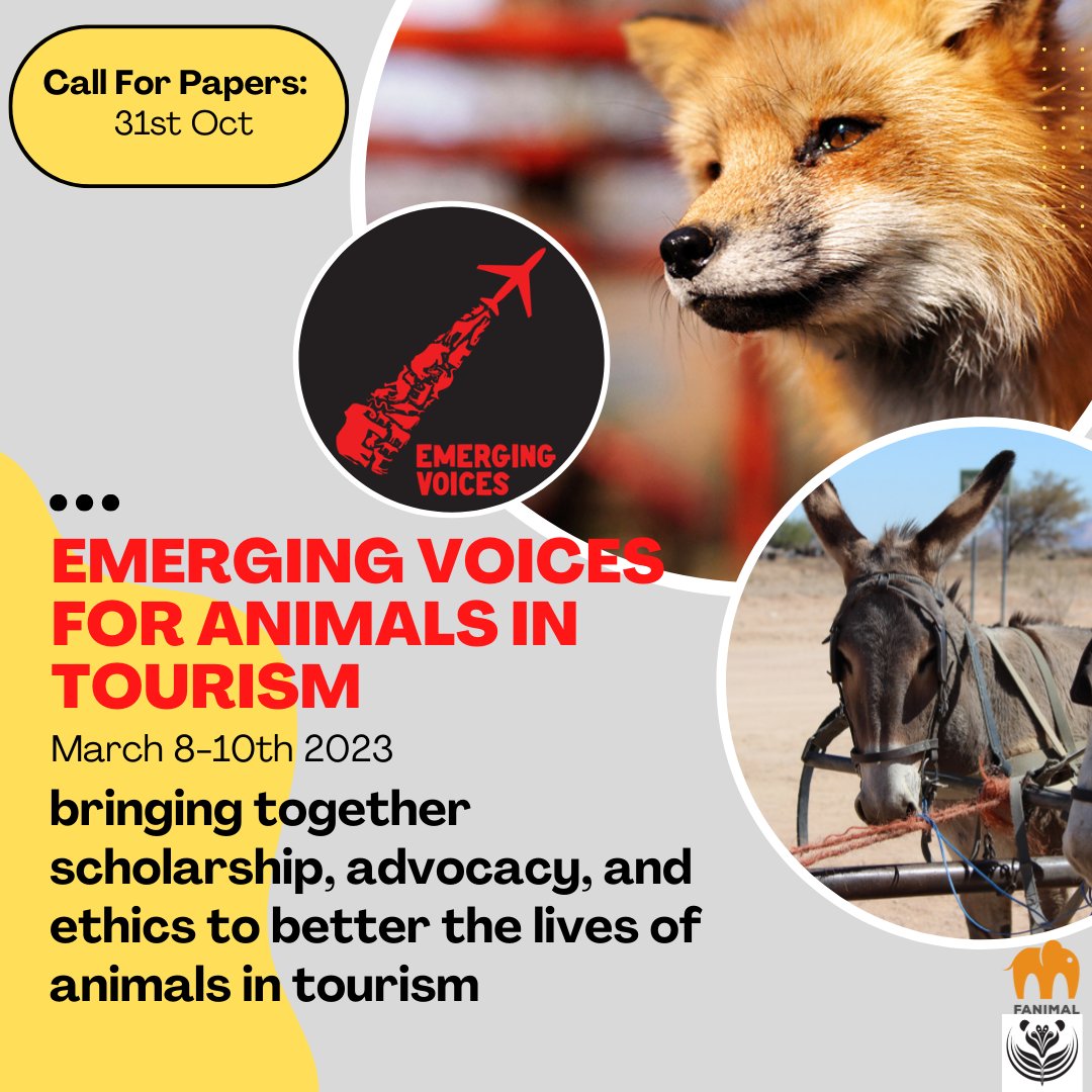 jes_hooper's tweet photo. CFP Deadline 31st October. Early career researchers and non-academics encouraged to apply. https://t.co/JeqC1ohV8n Pls RT @EASE_anthrozoo @BasnTweets @CTS_tourism_ @TourismJournal @AASA_Animals @asi_org https://t.co/0a3nr6HBu5