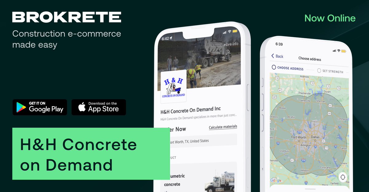 brokreteinc's tweet photo. With over 30 years of concrete experience, the team at H&amp;H Concrete On Demand believes they can satisfy their customers no matter what. Their Volumetric trucks mix concrete on site to your specs.

Now you can order concrete online, through their new app powered by Brokrete! https://t.co/NkxP9UyTTx