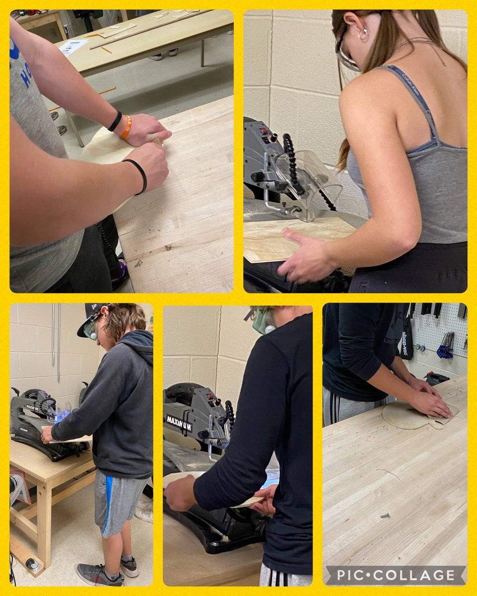 Day 1 in the STEAM room working with the scroll saws. Thank-you Mrs. Money! <a href="/cookstowncps/">Cookstown Central Public School</a>
