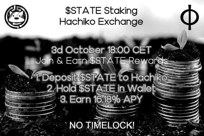 OxSheriego1's tweet photo. @DaCryptoPirates GM Nation $STATE is now enabling staking via the Hachiko exchange.
Being in the right $STATE of mind is crucial to crypto.

In current bear market situation, 500x is unrealistic!
However, based on the $STATE of @PublicaeOrg, it can definitely even make a 1000x!
🤑🤑

#StateNation https://t.co/s95R0lI8eg