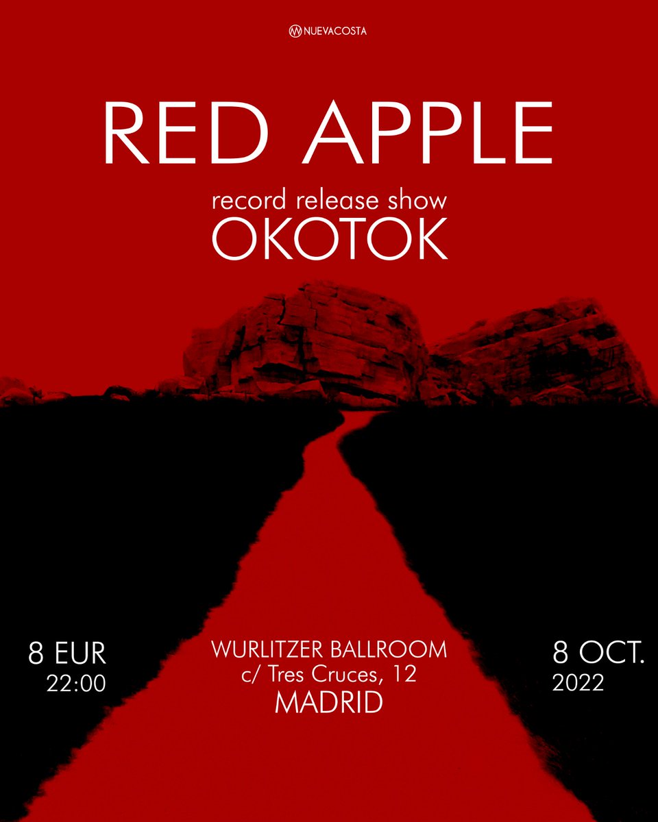 ⚡ Concierto ⚡
El próximo sábado 8 de Octubre <a href="/redappleband/">Red Apple</a> estará presentando su último disco "Okotok" en la sala Wurlitzer Ballroom de Madrid, no os lo perdáis!! 🤘🤘🤘
Entradas aquí ⬇️⬇️⬇️
entradium.com/events/red-app