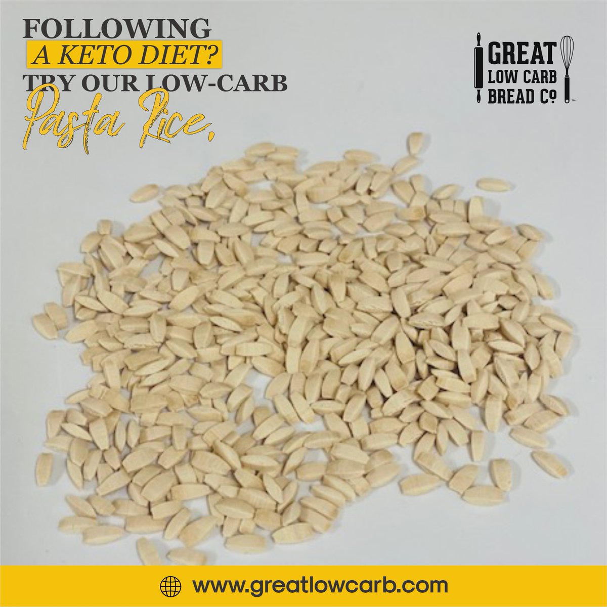 Greatlowcarb's tweet photo. Our pasta rice has 7 net carbs per 2 oz serving with 18g of protein and a whopping 12g of fiber. Shelf Stable for 1 year.
-----
Shop Now: https://t.co/Yhe5GC8ggh.
.
#greatlowcarb  #lowcarblifestyle #ketodiet #paleodiet #lowcarb #ketodiet #ketolifestyle #ketolife #weightloss https://t.co/Nua9l8aFRq