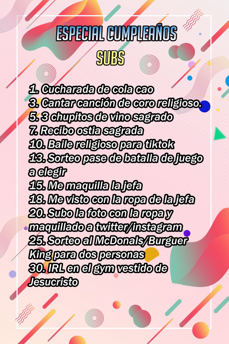 🎁MAÑANA STREAM ESPECIAL CUMPLEAÑOS 🎁

⏰Empezara a las 20.00

🥸 Cosplay de Jesucristo(Haciendo honor a la edad xD)