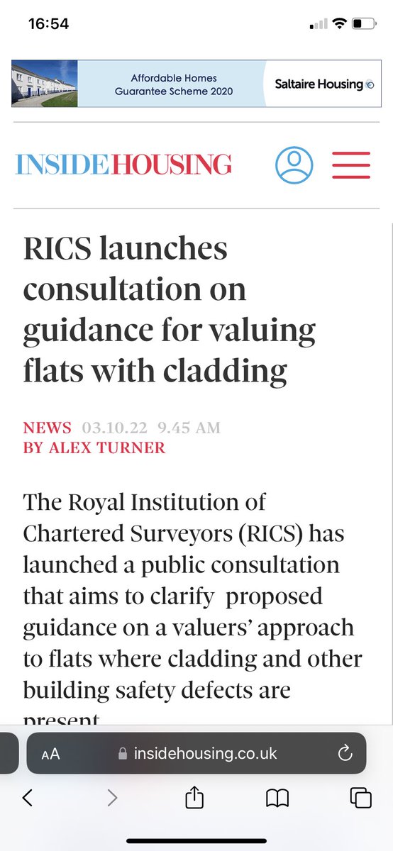 Disgrace <a href="/RICSnews/">RICS</a>. Why can’t you leave the flat market alone, haven’t you done enough damage with EWS1 catastrophe. You have destroyed lives and an entire layer of housing market. Just withdraw EWS1 and think of another way to justify the organisation #EndOurCladdingScandal