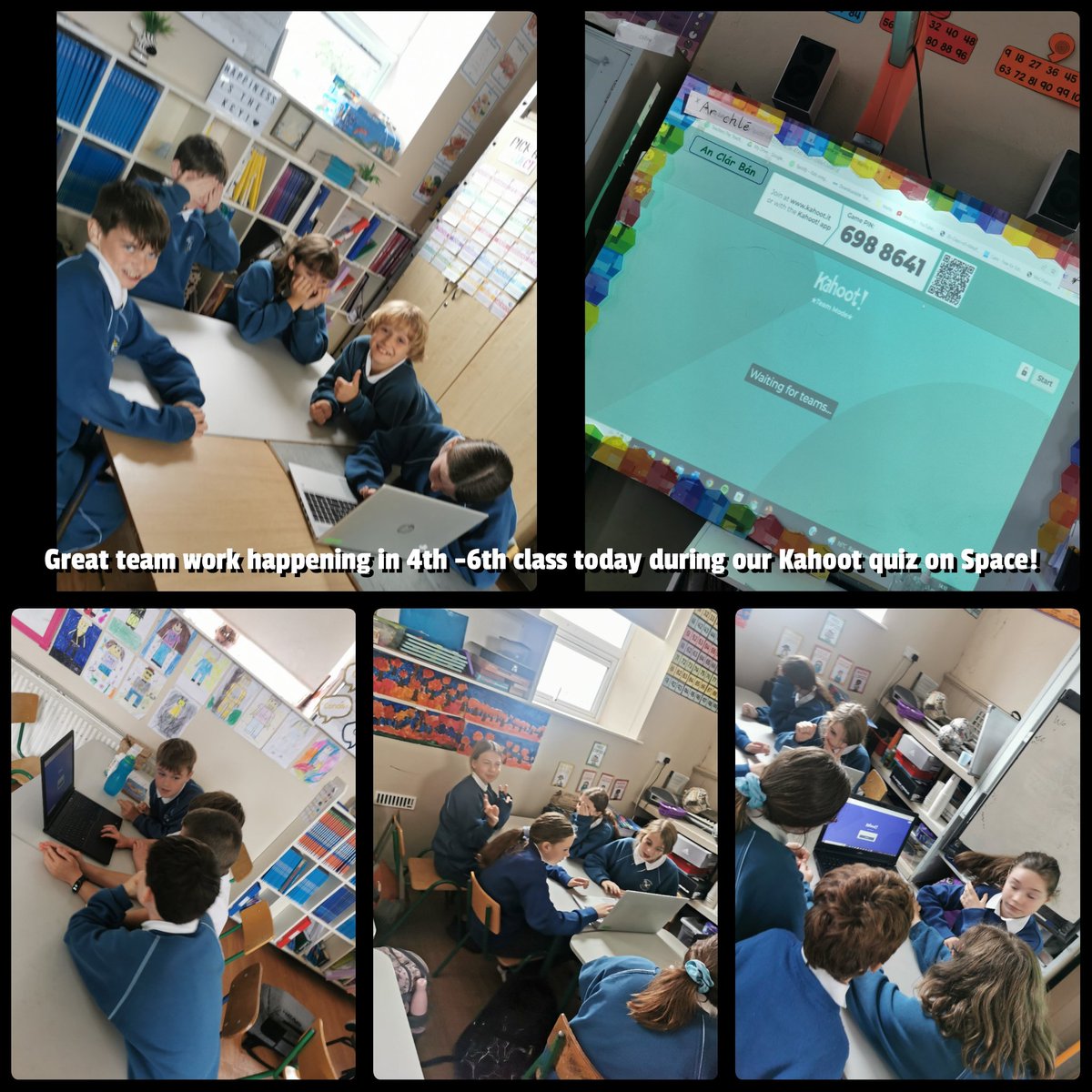 HarbourLower's tweet photo. The boys and girls are really enjoyjng learning about Space. Great team work happening doing a  @Kahoot quiz on the solar system!, 🌍#spaceweek #kahoot https://t.co/qKfLshpYzg