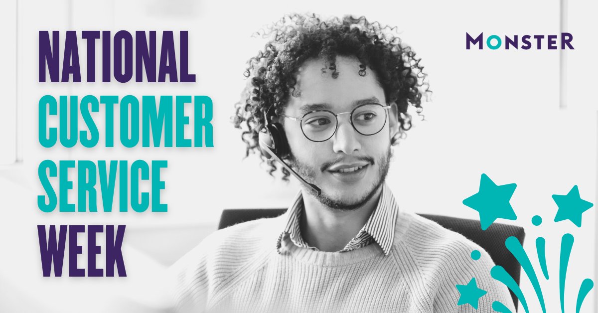 Monster's tweet photo. It's #CustomerSerivceWeek! Whether you're a seasoned expert or just starting out, it's important to pay your resume the same attention you do your customers. Here are five tips to help make your resume stand out: https://t.co/0mph39ImEe #NCSW22 https://t.co/O8rRvjH3Gc