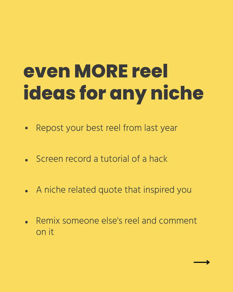 Surprise! 🎉 a gift for you - Instagram Reel ideas for ANY NICHE: 

🎁 inspirational facts

🎁 quick tips

🎁 biggest mistakes in your industry

🎁 FAQs

Want more? Swipe to see the rest 👉

#instagrammarketing #instagrammarketingtips #contentideas #instagramreelideas #reelideas
