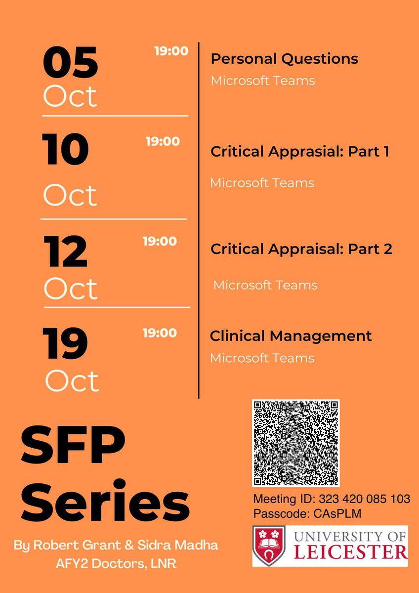drsidramadha's tweet photo. SFP interview series starting this Wednesday! #SFP #AFP #specialisedfoundationprogramme #MedTwitter #MedEd https://t.co/BVK3nAn1hz