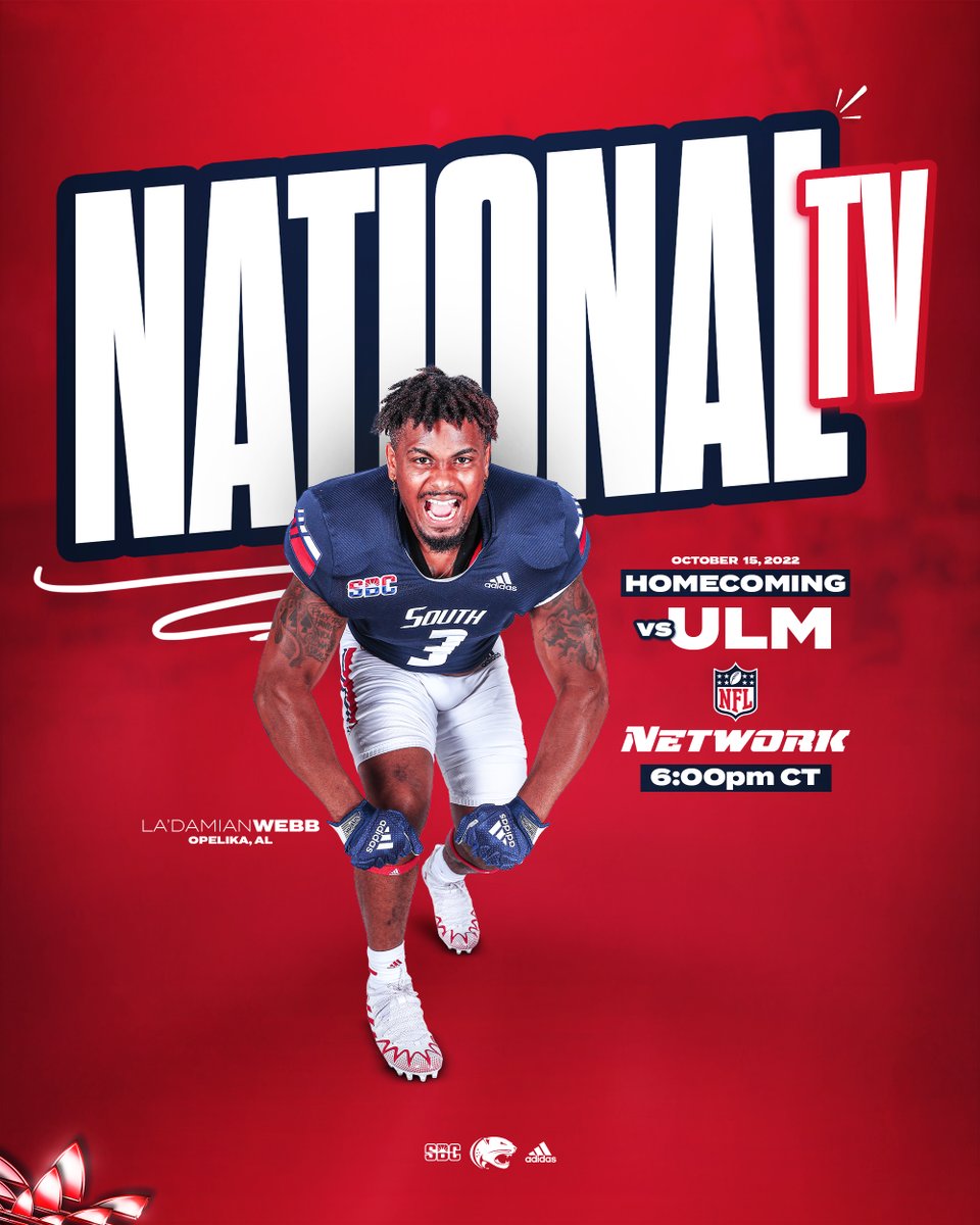 SouthAlabamaFB's tweet photo. The Jags are on @nflnetwork for Homecoming‼️ #LEO

Saturday, October 15th 🆚 ULM 😤 https://t.co/Ru5yL1j3NM