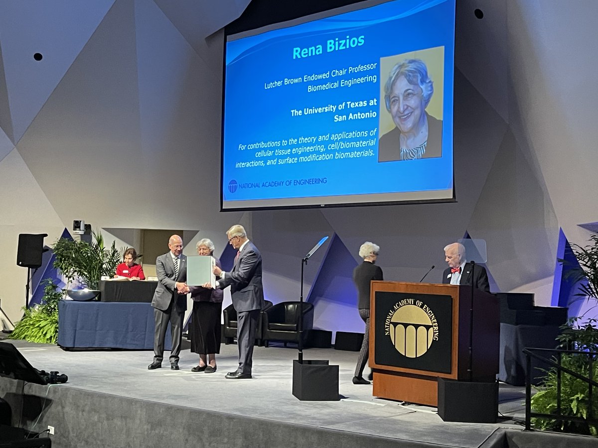 NPeppas's tweet photo. Induction of Prof Rena Bizios of @UTSA to the @theNAEng this past weekend. Distinguished @BMESociety @SFBiomaterials @ChEnected @aimbe member, she is also a member of these Academies @theNAMedicine @americanacad @AcadofInventors @TAMEST #IAMBE and Academy of Athens Greece https://t.co/fVfuxgBSjB