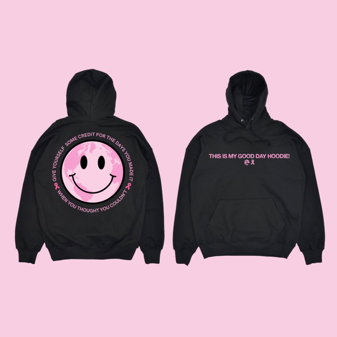 GoodDaysWorld's tweet image. Hi everyone! ALL profits from these really cool Good Days Breast Cancer Awareness hoodies are going DIRECTLY to a friend who is fighting breast cancer, to help with their medical expenses! Pre-orders are open NOW, at gooddaysworld.com! ❤️🌞