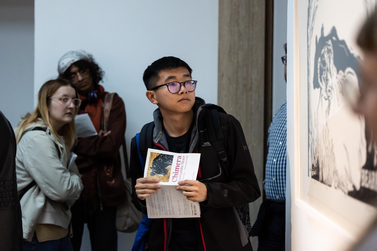 ExhibitionDJCAD's tweet photo. Thank you to all who joined us for the preview and in-conversation of 'Chimera' by Nashashibi/Skaer. We're looking forward to welcoming you to the exhibition and following its associations and connections as they unfold over the next two months.

#DJCADCommunity #DundeeUniCulture https://t.co/e1C5J6Xpqe