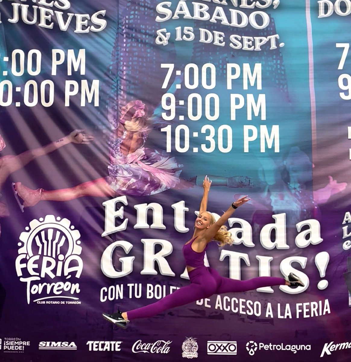 MorganSwales's tweet photo. I’m so grateful for all the opportunities I’ve had through my skating career so far and seeing this poster at the @feriadetorreon gave me a proud moment. 
Thank you @illusiononice for a wonderful contract I hope everyone enjoyed the show as much as we did! 💜 https://t.co/rHeewl2Oob