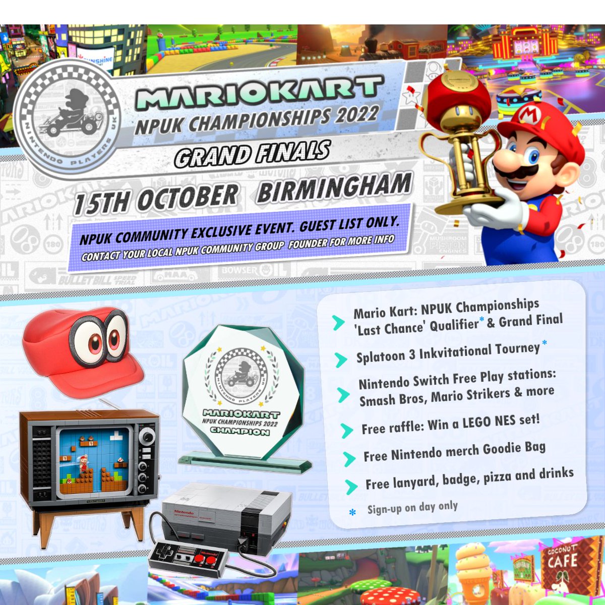 NintendoPlayUK's tweet image. 🏁 NPUK members! Here's 6 reasons why you won't want to miss out on the #MarioKart: NPUK Championships Final event in #Birmingham on 15th Oct. #UKEvents

Guest list only. Contact your local NPUK Community founder for more info.

nintendoplayers.uk/find
bit.ly/NPUKDiscord
