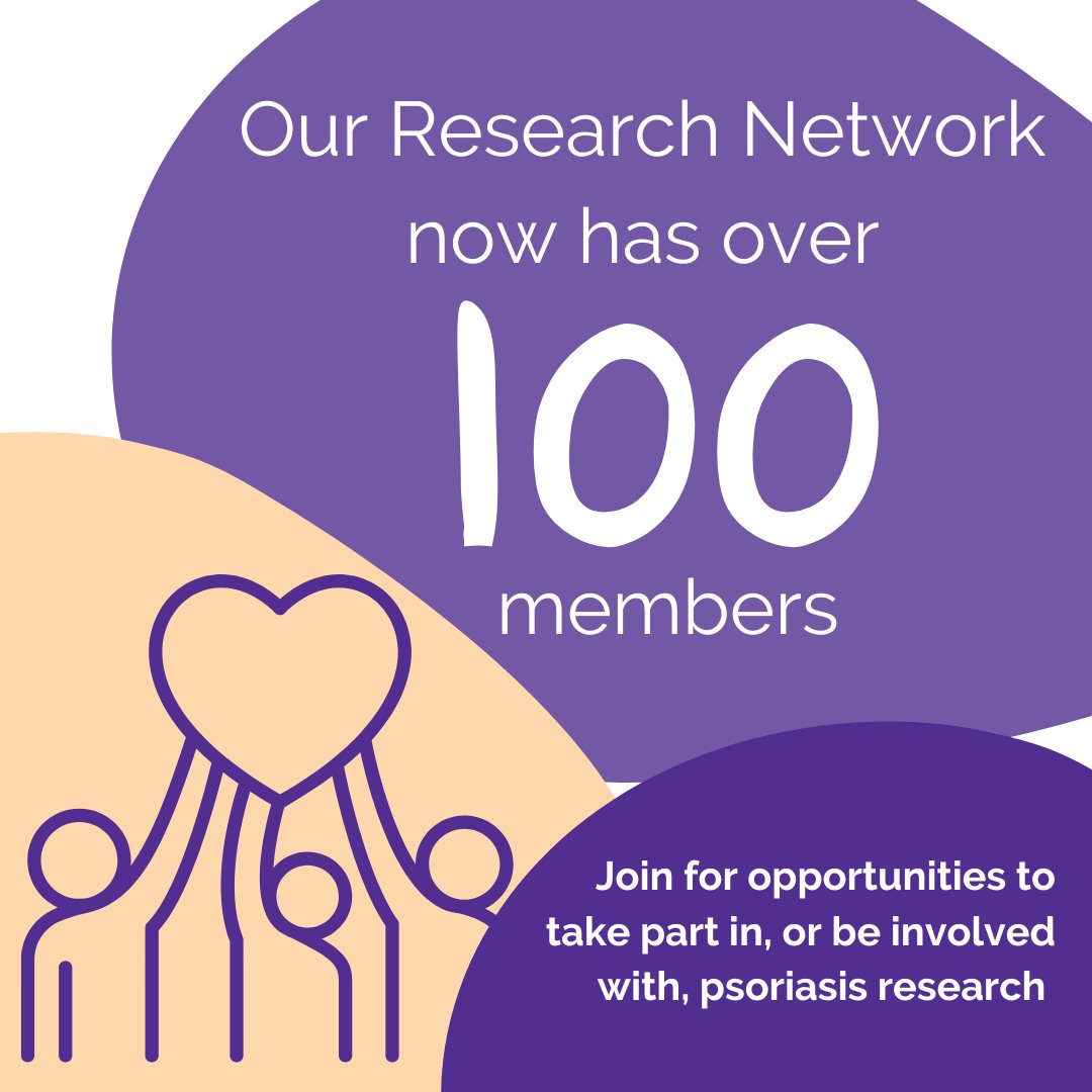 PsoriasisUK's tweet photo. Our Research Network now has over 100 members!

Interested in hearing about opportunities to take part in #psoriasis or #PsoriaticArthritis research?

Email us at mail@psoriasis-association.org.uk to sign up &amp; never miss an opportunity! 

More info ➡️ https://t.co/GB6p0pThRY https://t.co/LmmFHEYL73